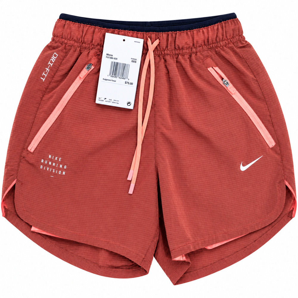 Nike Stride Running Division 2-in-1 5" Shorts Light Wild Mango XXS FZ1135-643